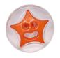 Preview: Guzik dziecięcy w postaci okrągłych guzików z gwiazdą w kolorze pomarańczowym 13 mm 0.51 inch