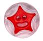 Preview: Børneknap som runde knapper med stjerne i rød 13 mm 0.51 inch