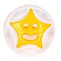 Preview: Kinderknoop als ronde knoopjes met ster in donker geel 13 mm 0.51 inch