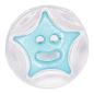 Preview: Bouton enfant sous forme de boutons ronds avec étoile bleu clair 13 mm 0.51 inch