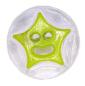 Preview: Kids button as round buttons with star in light green 13 mm 0.51 inch