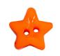Preview: Botón infantil en forma de estrella de plástico en naranja 14 mm 0.55 inch