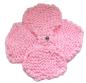 Preview: Hand knitted brooch in pink with blue pearl
