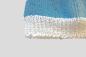 Preview: Cute hand knitted baby hat in light blue and white with a  head circumference 34 - 36 cm 13,39 - 14,17 inch