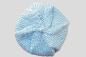 Preview: Cute hand knitted baby hat in light blue and white with a  head circumference 34 - 36 cm 13,39 - 14,17 inch