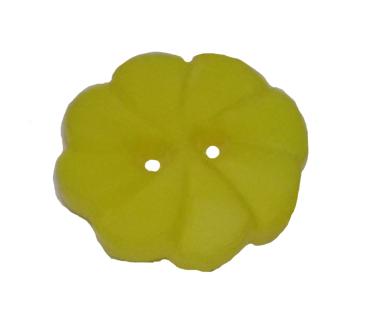 Kids button as a flower in dark yellow 12 mm 0,47 inch