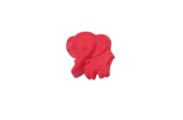 Kids buttons as elephants plastic in red 15 mm 0,59 inch