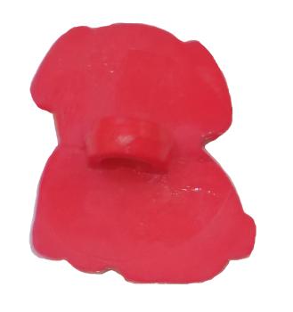 Kids button as dog in red 20 mm 0,79 inch
