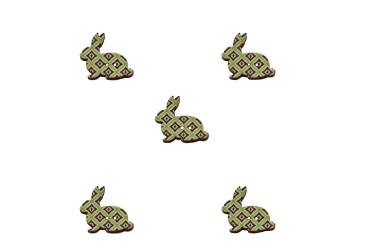 Kids buttons as wooden rabbits 30 mm 1,18 inch