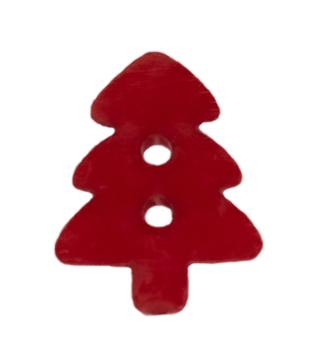 Kids button as a Christmas tree in red 17 mm 0,67 inch