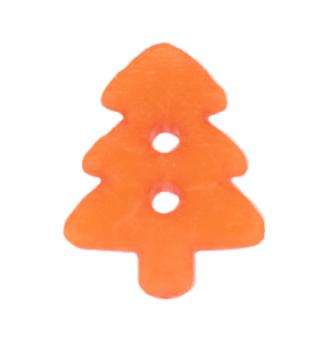 Bottone per bambini come albero di Natale in arancione 17 mm 0,67 inch