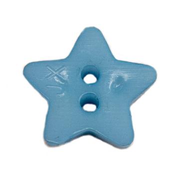 Kids button as a star made of plastic in dark blue 14 mm 0.55 inch