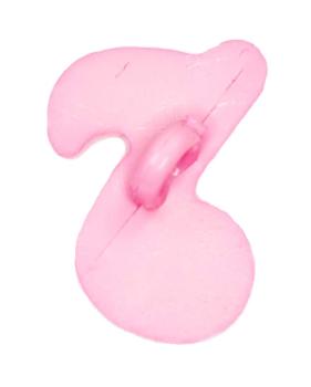 Kids button as note made of plastic in pink 19 mm 0,47 inch