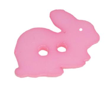 Kids button as a rabbit in pink 18 mm 0,71 inch
