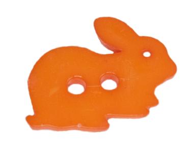Kids button as a rabbit in orange 18 mm 0,71 inch