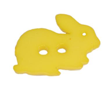 Kids button as a rabbit in light yellow 18 mm 0,71 inch