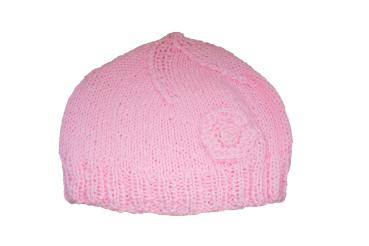 Hand knitted baby cap in pink with a head circumference of 38 cm 14,96 inch