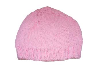 Hand knitted baby cap in pink with a head circumference of 38 cm 14,96 inch