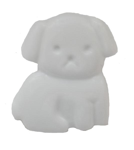 Kids button as dog in white 20 mm 0,79 inch