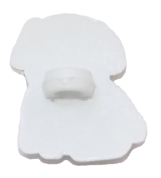 Bottone per bambini come cane in bianco 20 mm 0,79 inch