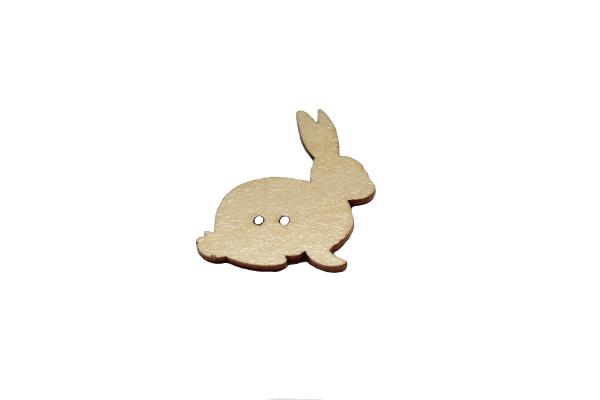 Kids buttons as wooden rabbits 30 mm 1,18 inch