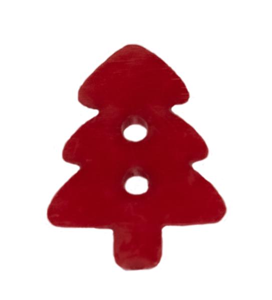 Kids button as a Christmas tree in red 17 mm 0,67 inch