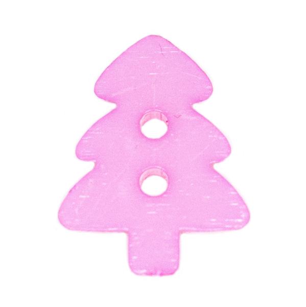 Botón infantil a modo de árbol de navidad en violeta 17 mm 0,67 inch