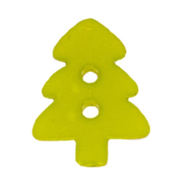 Kids button as a Christmas tree in green 17 mm 0,67 inch