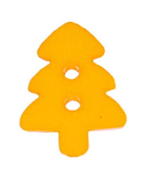 Kids button as a Christmas tree in dark yellow 17 mm 0,67 inch