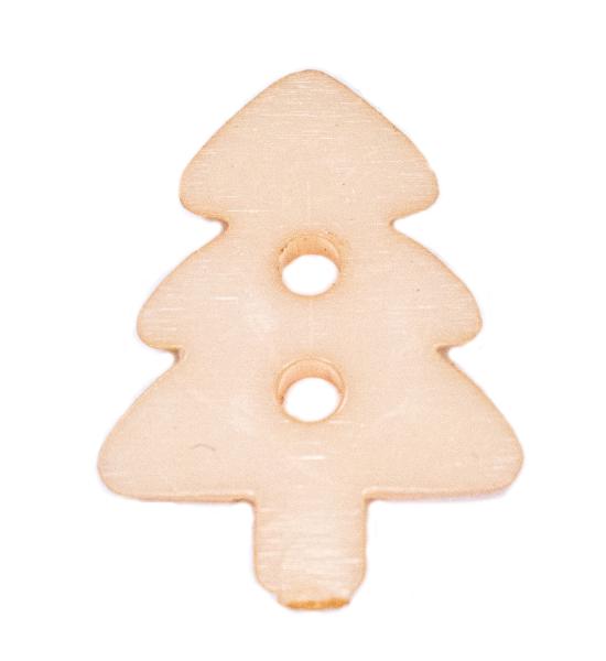 Kids button as a Christmas tree in cream 17 mm 0,67 inch