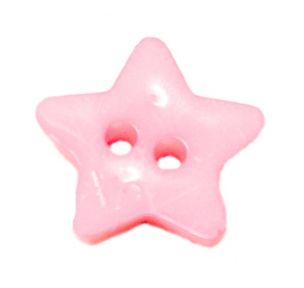 Bottone per bambini a forma di stella in plastica rosa 14 mm 0.55 inch