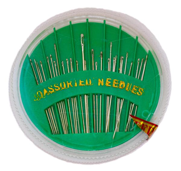 Hand sewing needles with green case