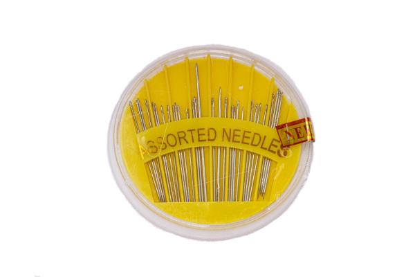 Hand sewing needles with yellow case