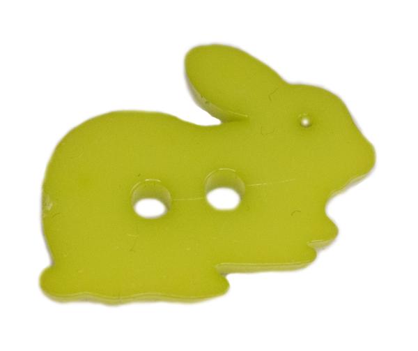 Kids button as a rabbit in green 18 mm 0,71 inch