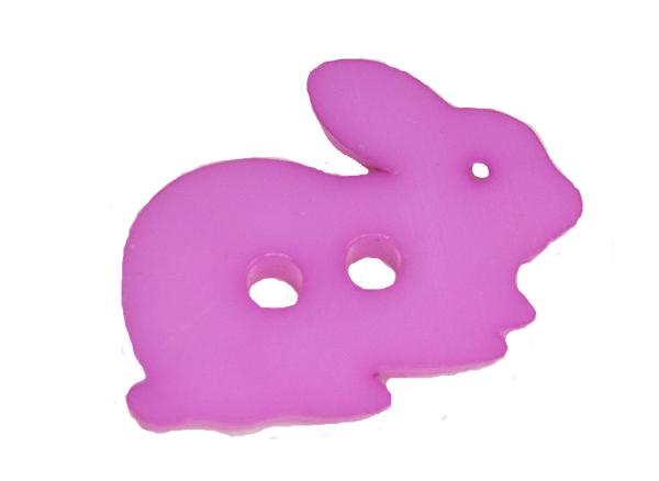 Kids button as a rabbit in purple 18 mm 0,71 inch