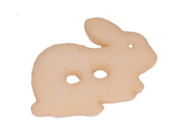 Kinderknopf als Hase in creme 18 mm