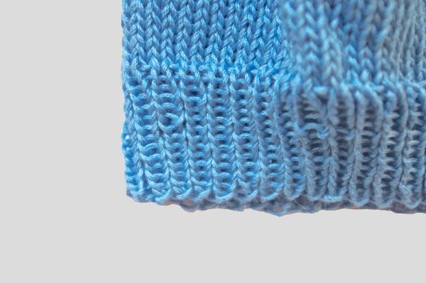 Hand knitted baby cap in light blue with a head circumference 34 - 36 cm 13,39 - 14,17 inch