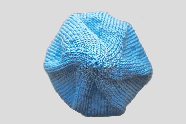 Hand knitted baby cap in light blue with a head circumference 34 - 36 cm 13,39 - 14,17 inch